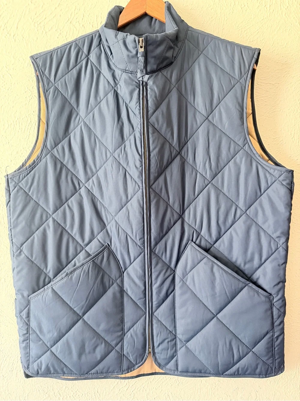JCREW Men’s Quilted Sleeveless Vest Jacket - Blue